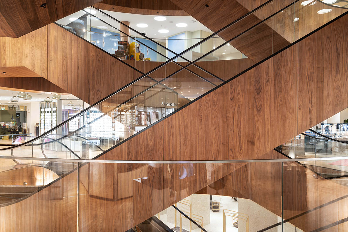 OMA completes KaDeWe Department Store in Berlin with a sculptural wooden escalator