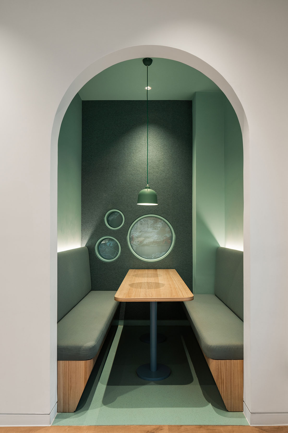 Elementary school library features vibrant colors and playful elements, resembling a fairy tale 