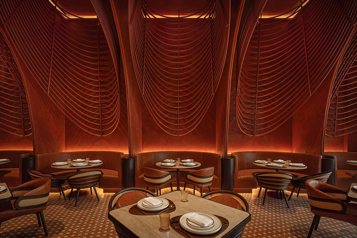 Mausam is a dining space that translates Mughal arches into a sculptural ceiling in Dubai