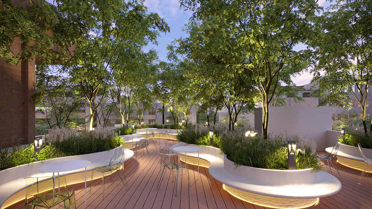 SAVA designs showroom wrapped by bulbous-formed planters on façade in Vietnam 