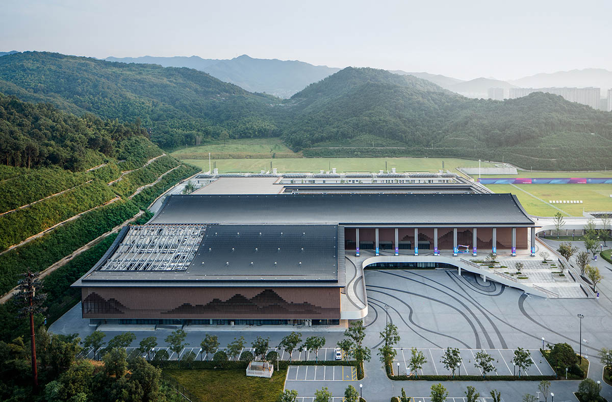 UAD creates natural scenery by using over 37,000 unit modules on façade of sports center in Hangzhou