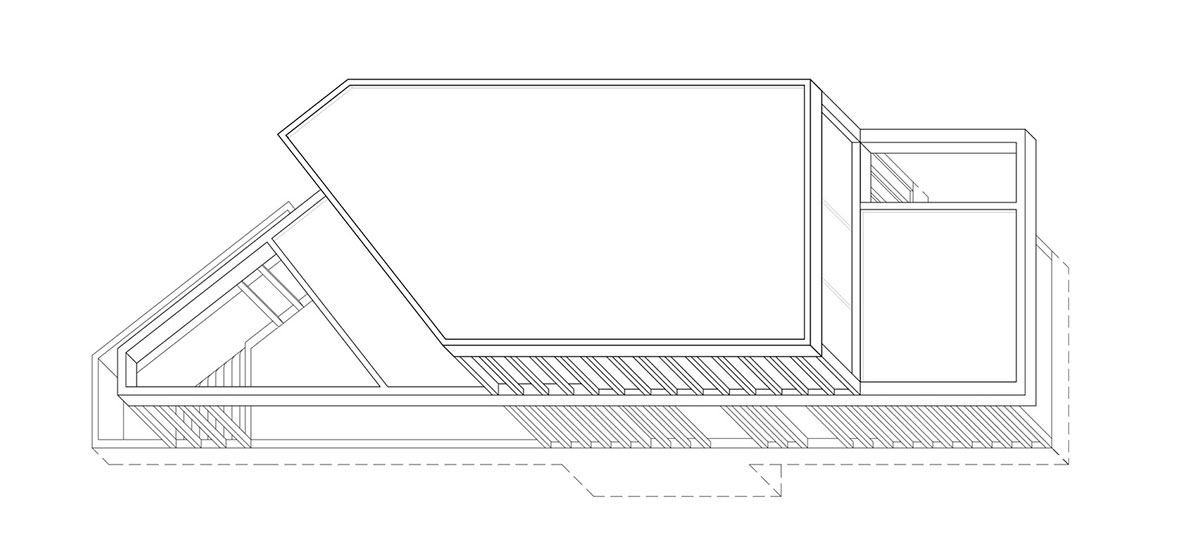 Grey concrete villa by DF_DC is characterised with trapezoidal colonnaded terrace on Comano hills