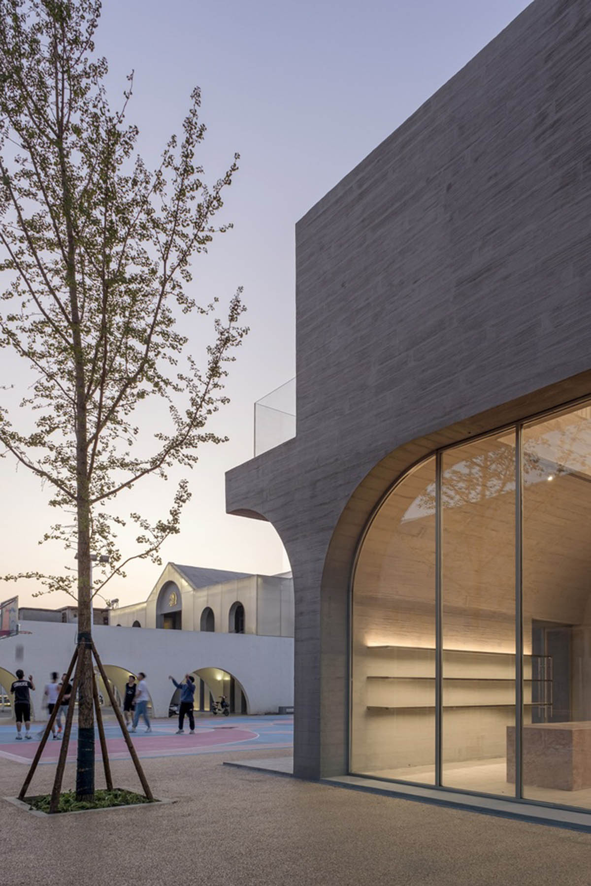 Studio 10 built community center featuring vaulted volumes and smooth corners in Jiaozuo