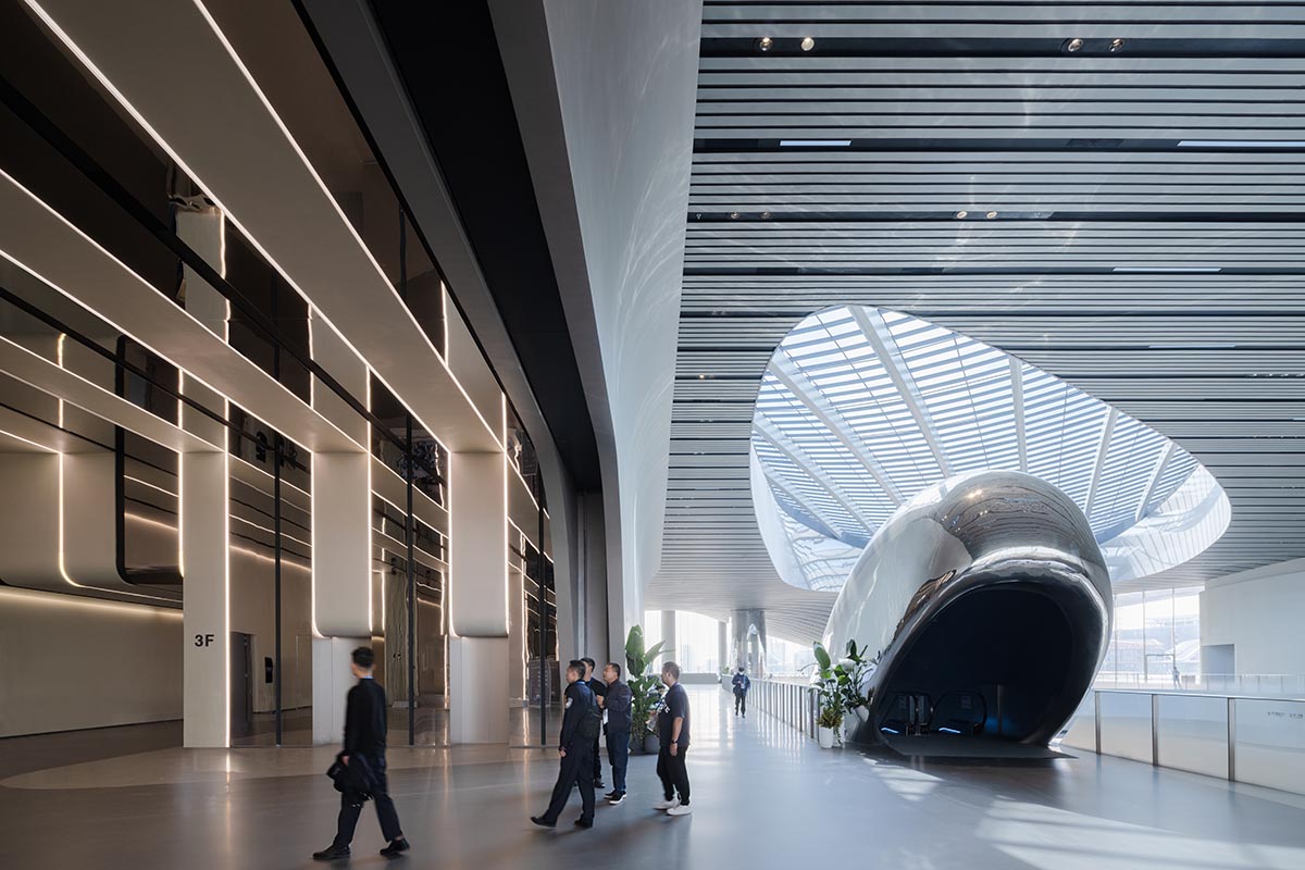 Science fiction museum by ZHA features a fluid roof mimicking a