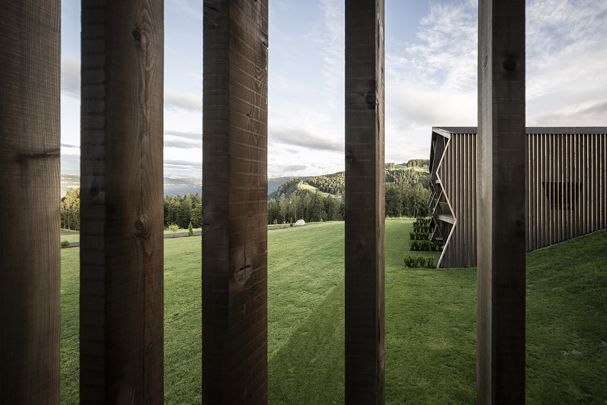 noa* designs boutique hotel and wellness featuring trapezoidal façade in an old farm of Soprabolzano