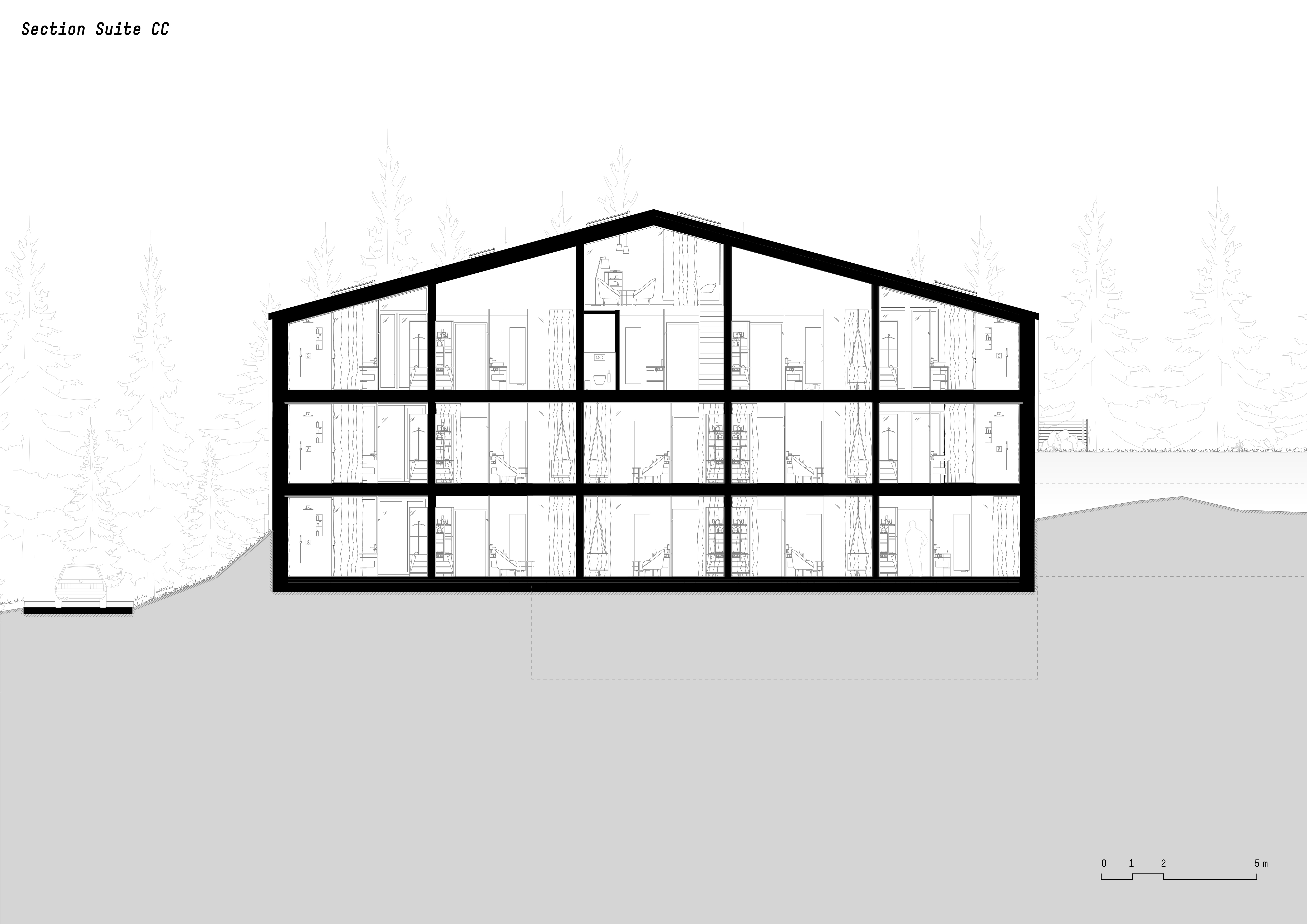 noa* designs boutique hotel and wellness featuring trapezoidal façade in an old farm of Soprabolzano