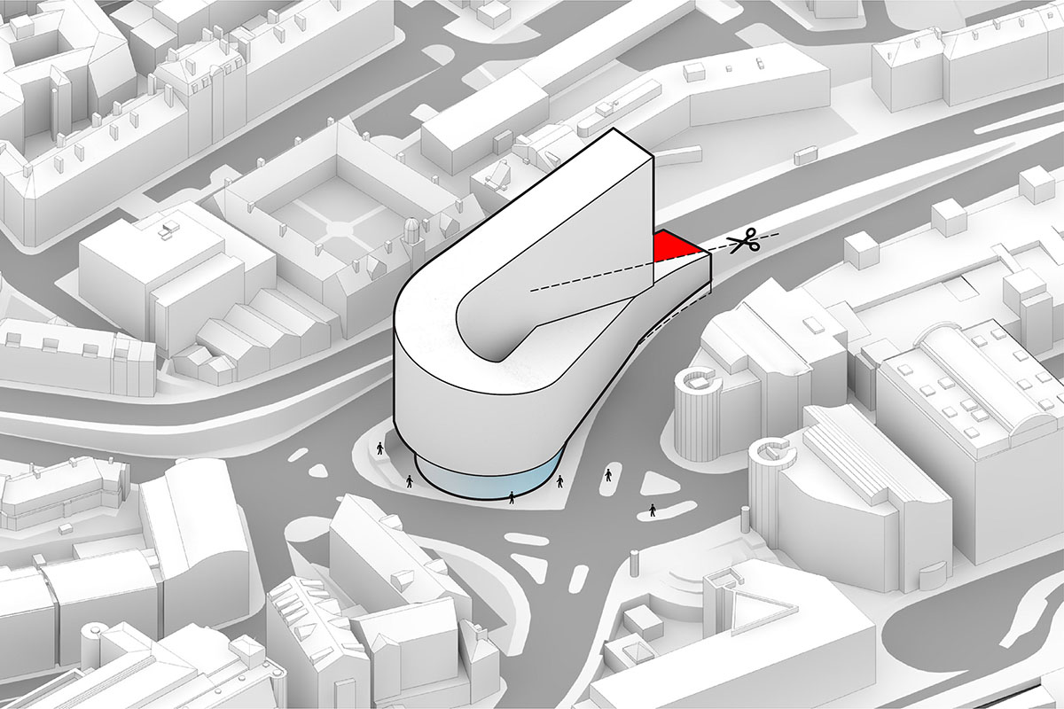 Bjarke Ingels Group adds ribbon-like office building to Newcastle's skyline