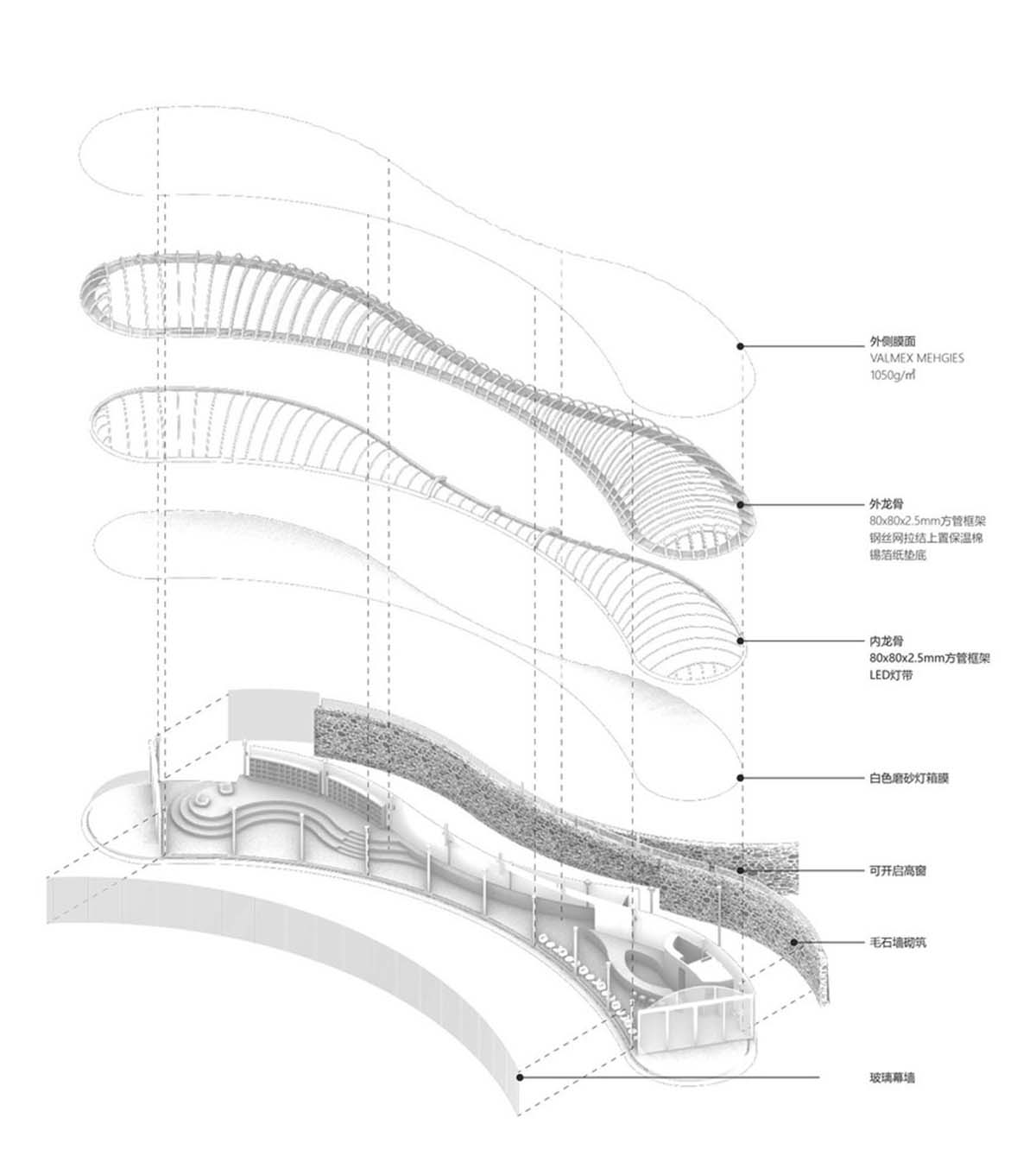 gad·line+ studio created could-like transparent and light reading space hovering in the mountains