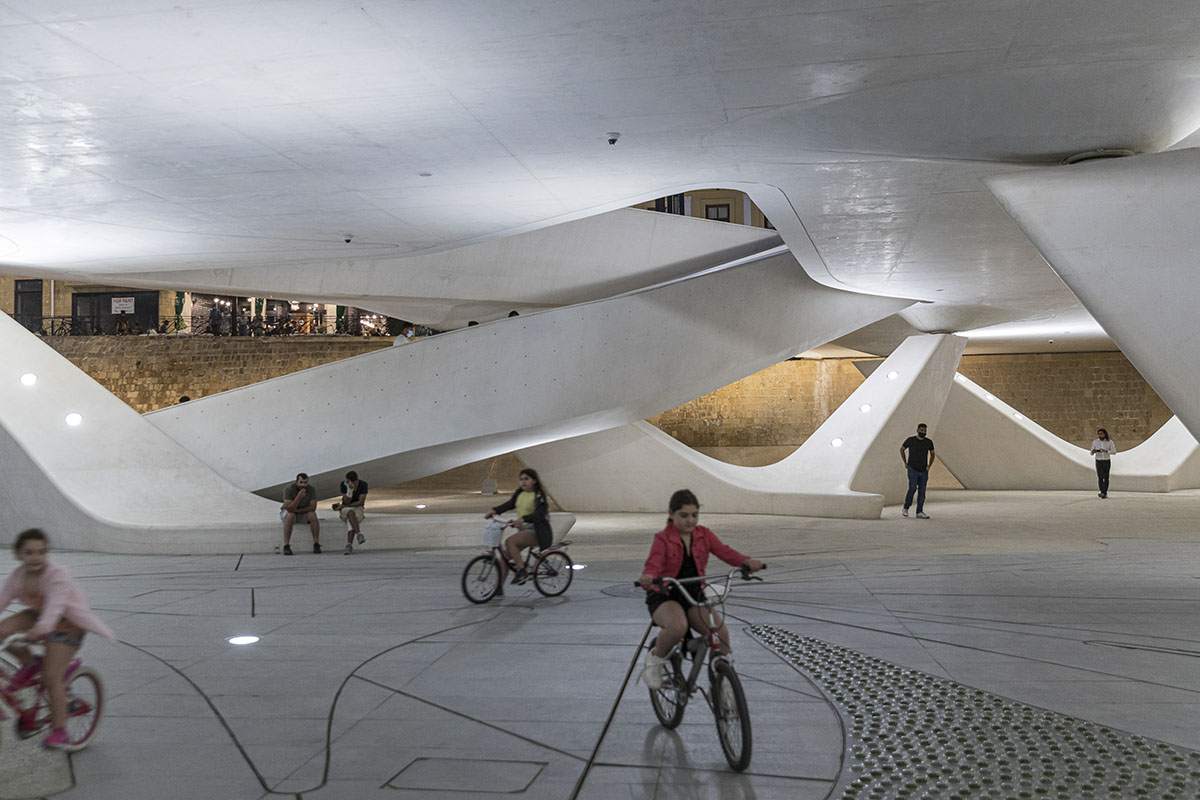 Zaha Hadid Architects designs urban park informed by fluid geometries opening the city's dry moat