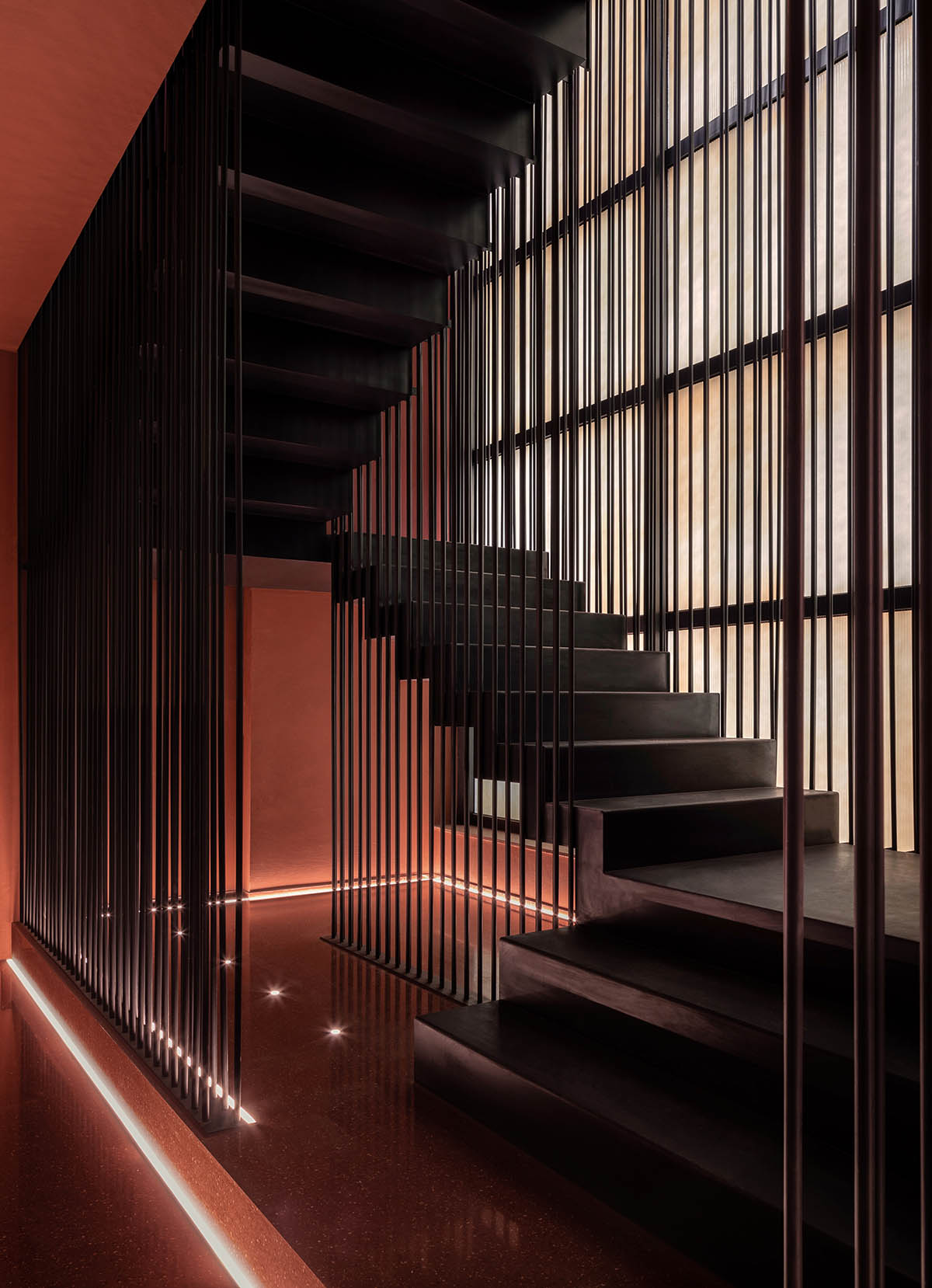 Coloratus Bar by Soong Lab+ clad in bold red color to stimulate wild energy in Beijing
