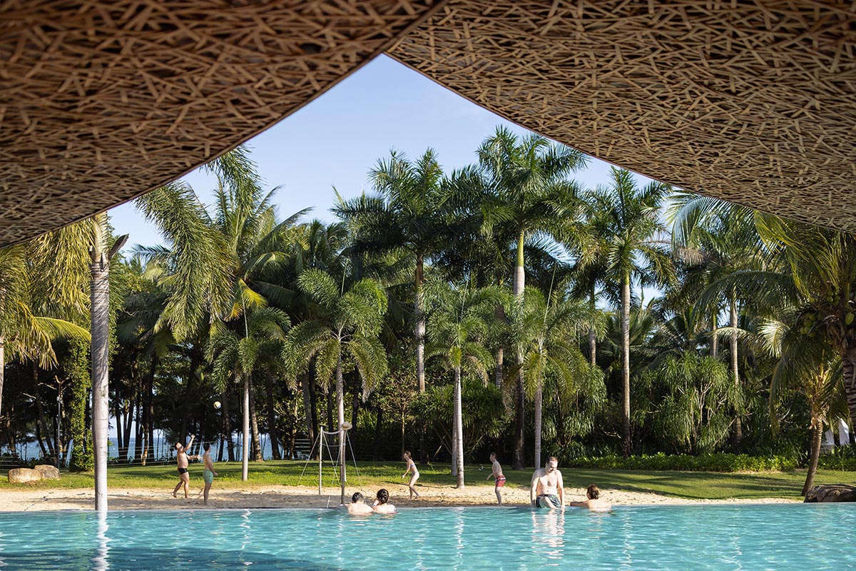 Various Associates creates beach club with bamboo-woven trees in Sanya, China