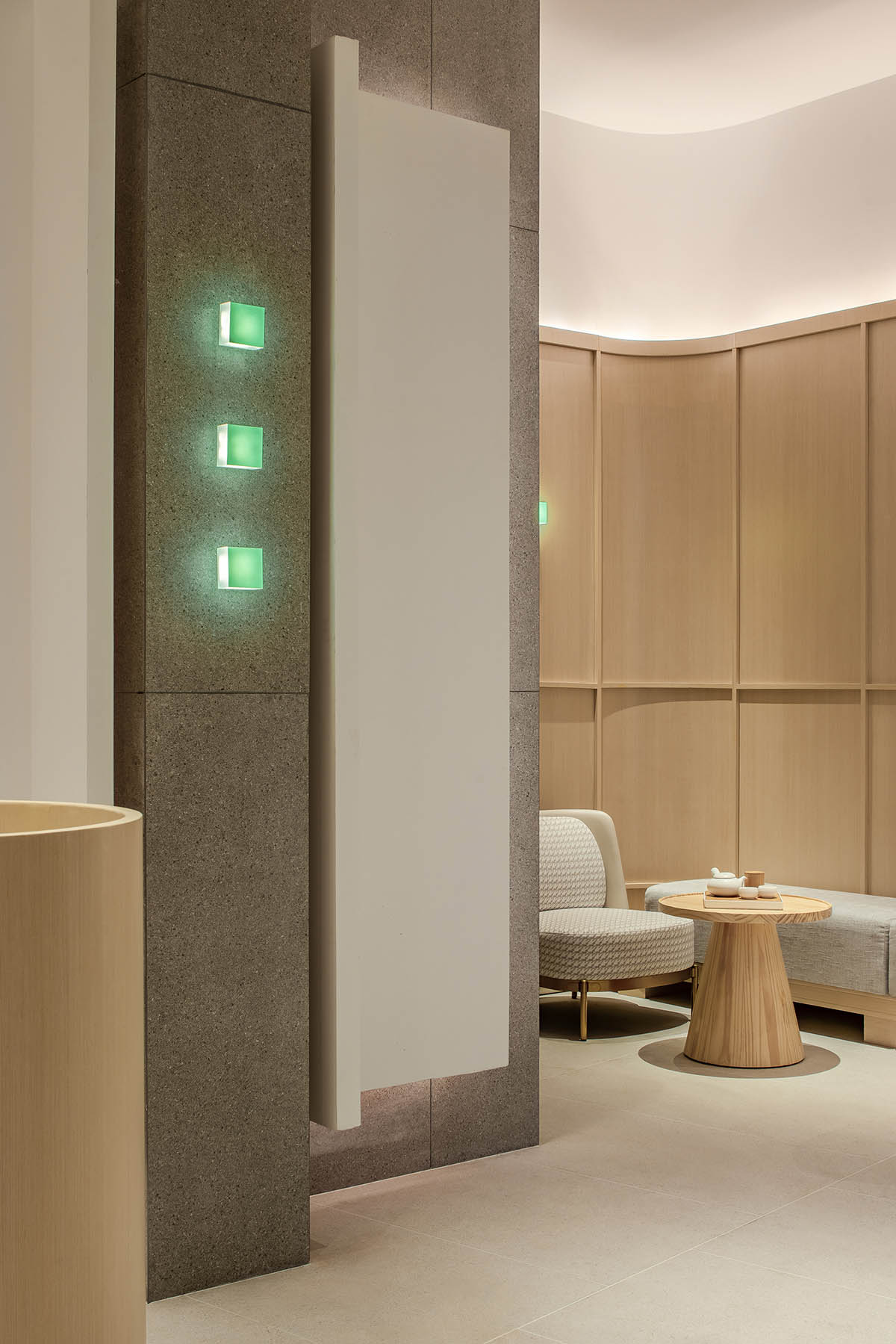 JACKY.W DESIGN completes dental clinic with rounded wooden walls and natural tones in China 