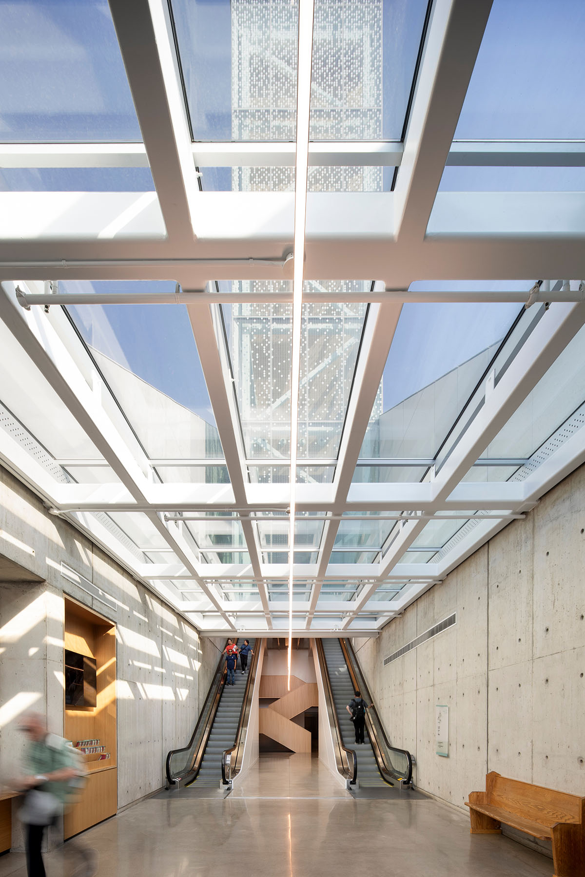 A striking bell tower pierces the sky, illuminating the grandeur of the pavilion in Montreal