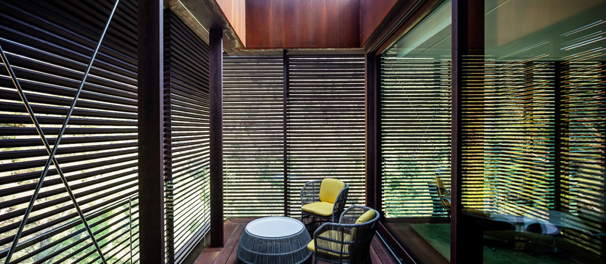 This Is Arquitectura completes corten steel Guest Pavilion in the middle of forest in Spain