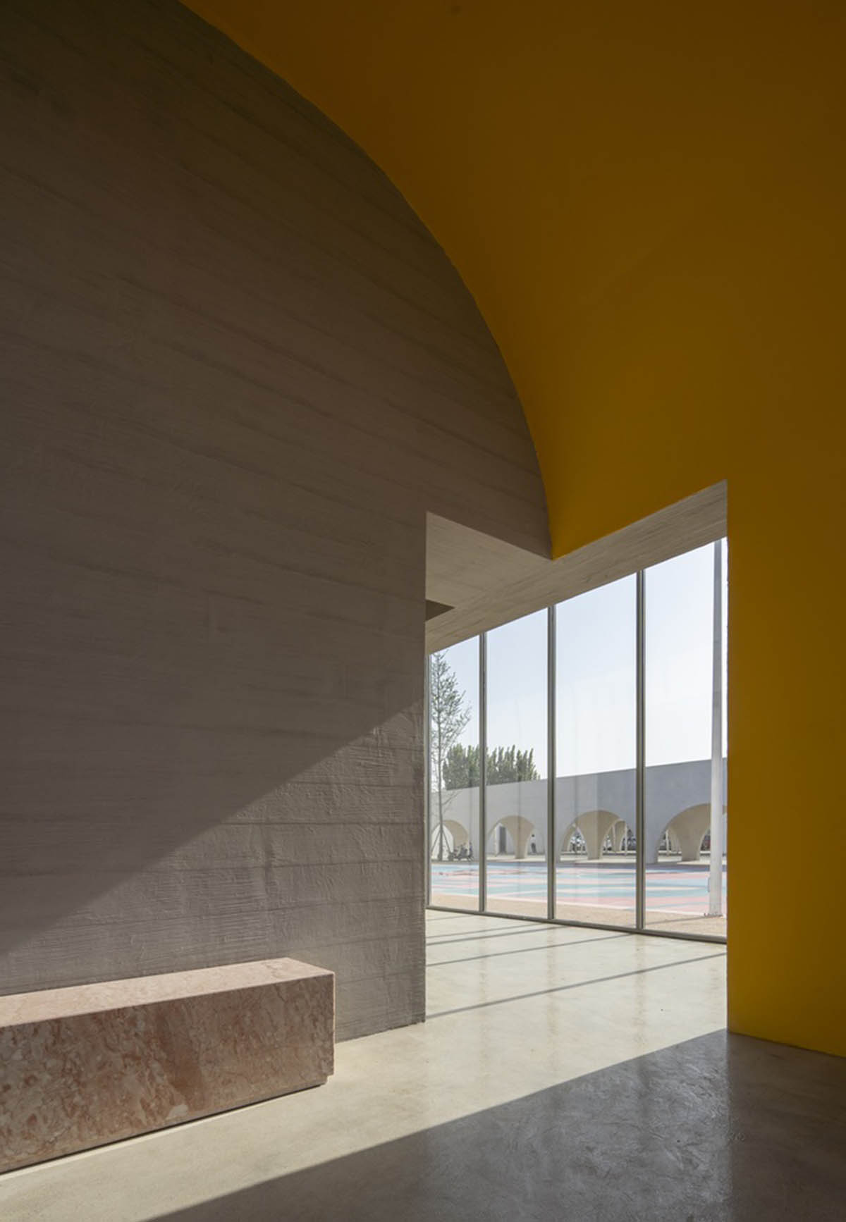 Studio 10 built community center featuring vaulted volumes and smooth corners in Jiaozuo