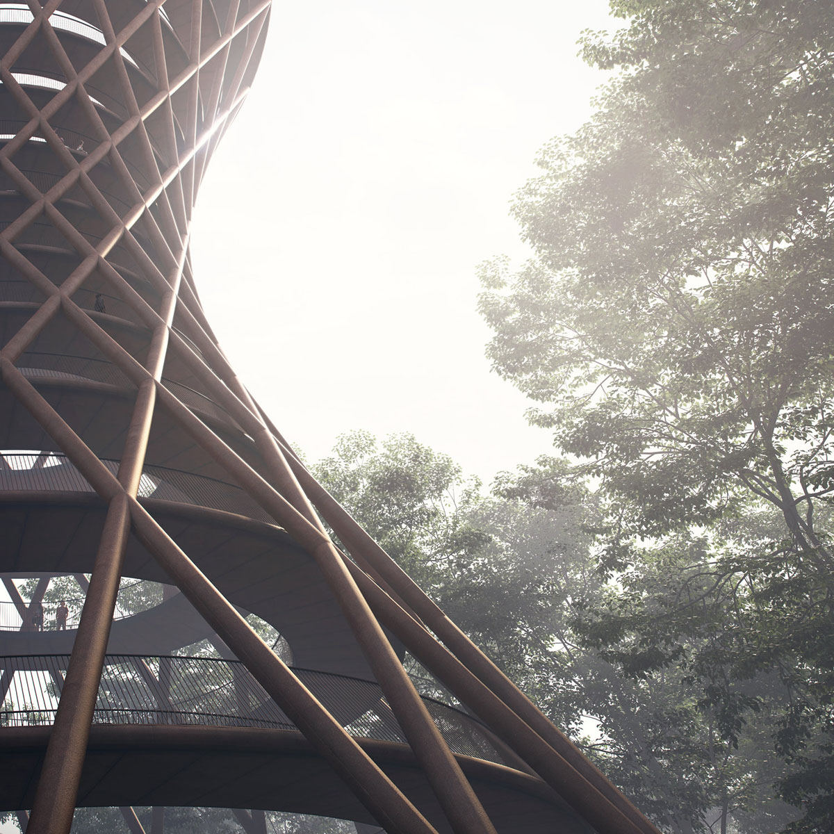 EFFEKT unveils design for 600m long treetop walk providing minimum footprint on the preserved forest