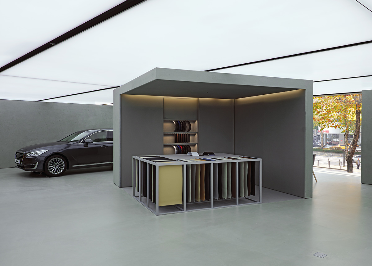 OMA / AMO's new Hundai's Genesis showroom presents cars like 