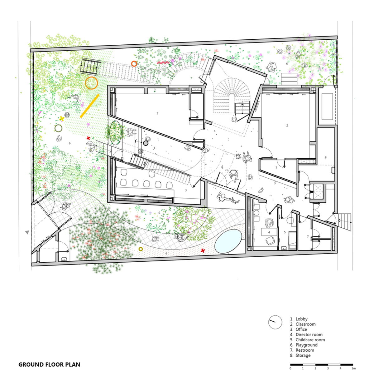 This intertwined kindergarden creates surprising spaces for kids and adults in Vietnam