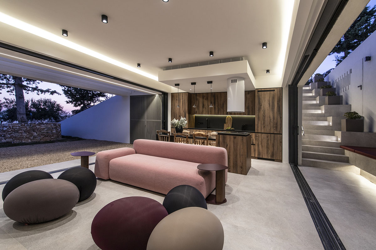 Scapearchitecture embeds summer residence into landscape towards the sea on Paros Island