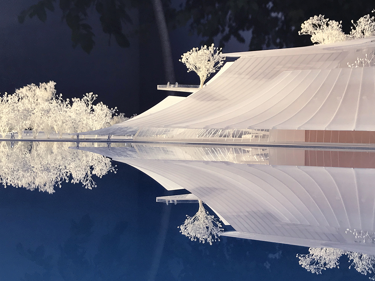 MAD's grand theater made of layers of glass sails moves forward in Yiwu, China