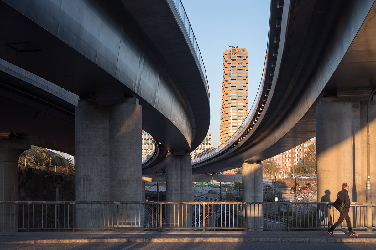 OMA completes Norra Tornen tower in Stockholm with stack of mega residential units
