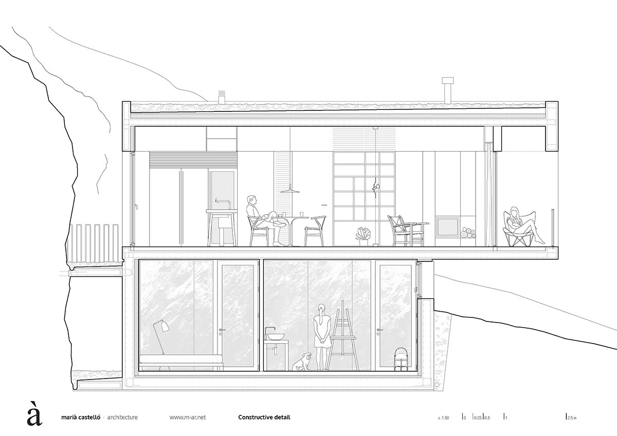 Marià Castelló Architecture completes family house with on a hilly topography in Spain 