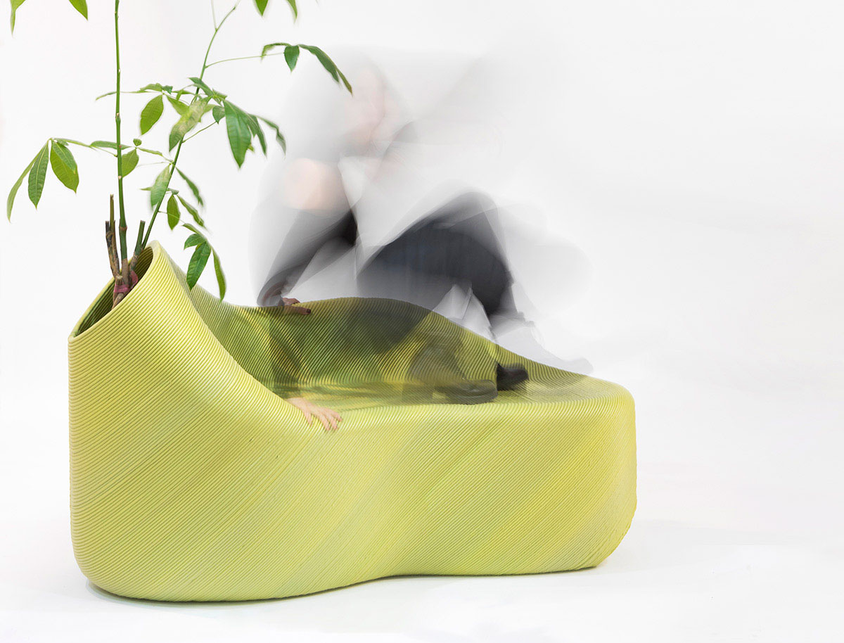 The New Raw designed this 3D printed street furniture from household plastic waste