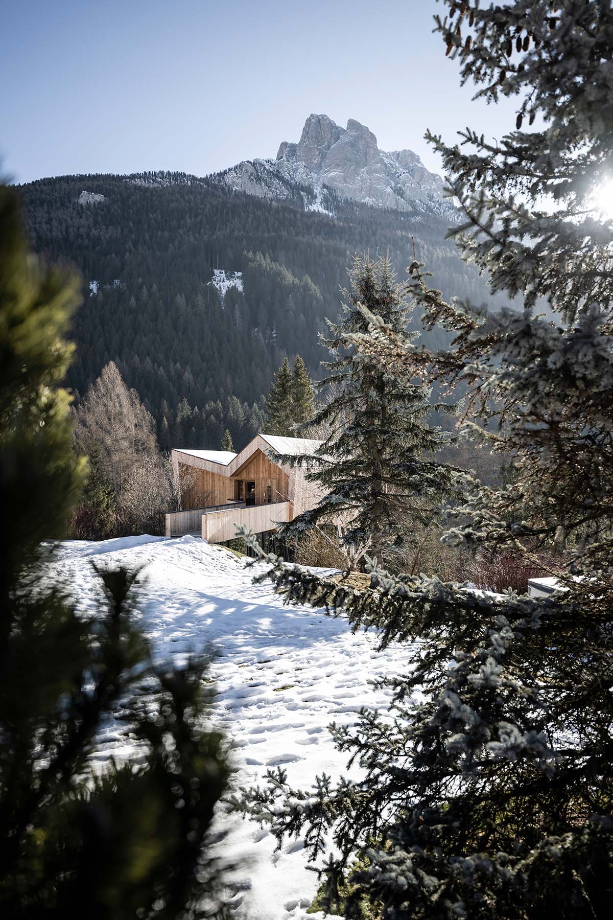 Zigzag roof defines character of Olympic Spa Hotel by NOA in the Alpine meadow
