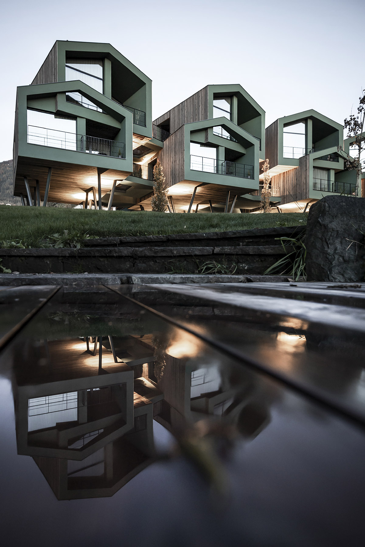 noa* network of architecture creates self-contained green tree suites raised on stilts in South Tyrol
