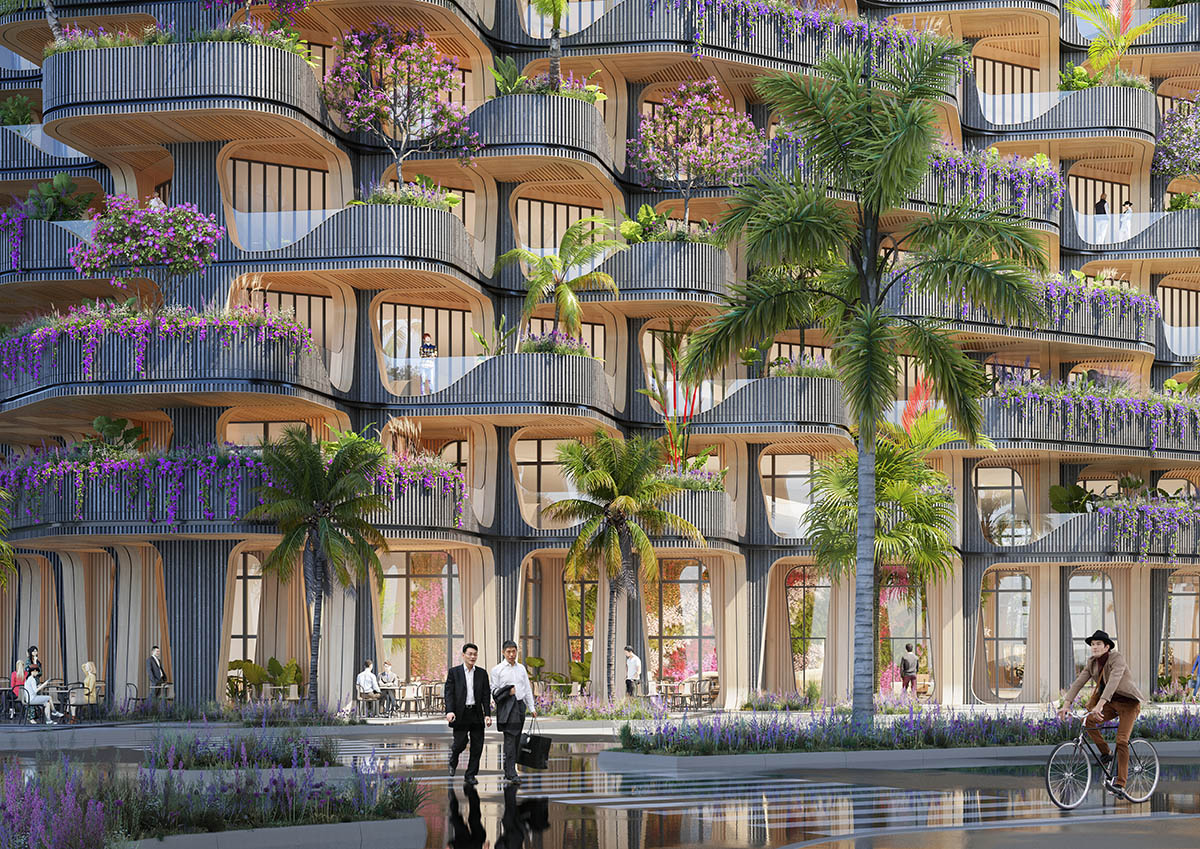 Vincent Callebaut Architectures designs rainbow tree residential tower in the Philippines