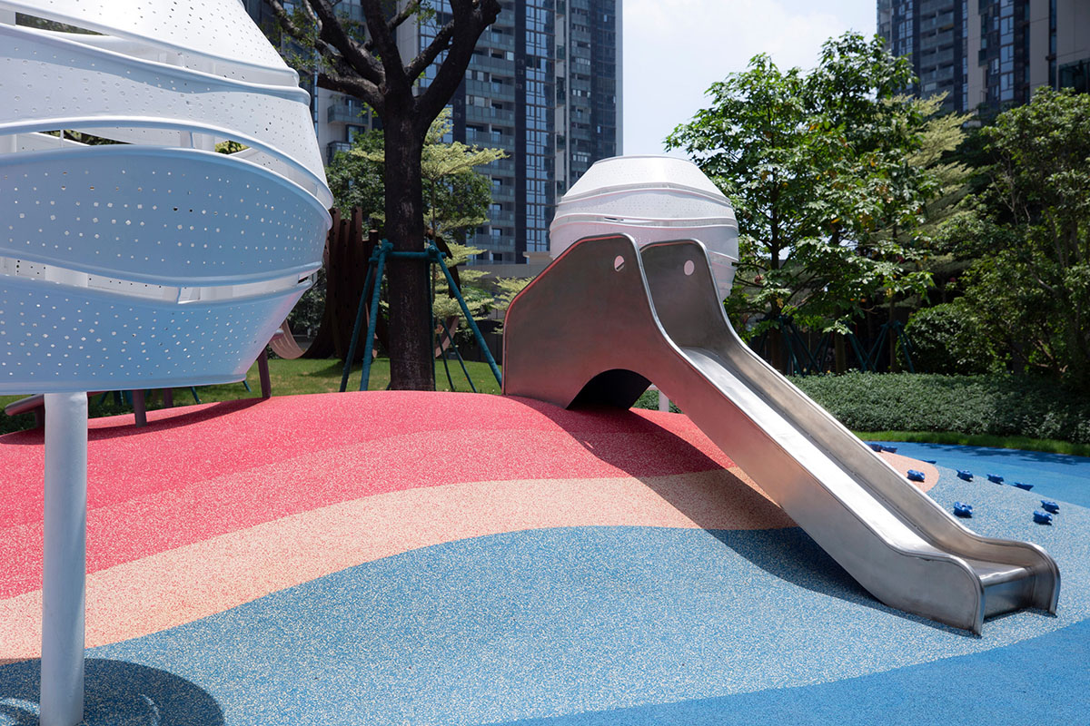 XISUI Design's amorphous playground is made of parametrically-designed undulating mountains