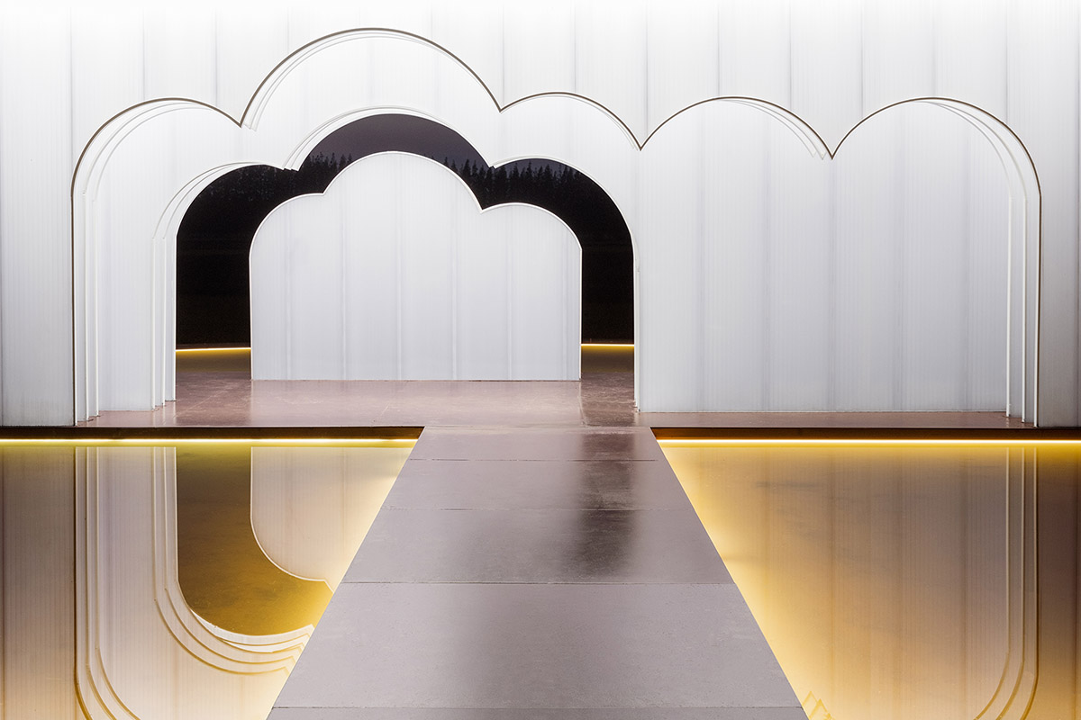 Wutopia Lab converts abandoned pump house into a pavilion with cloud-shaped translucent panels 