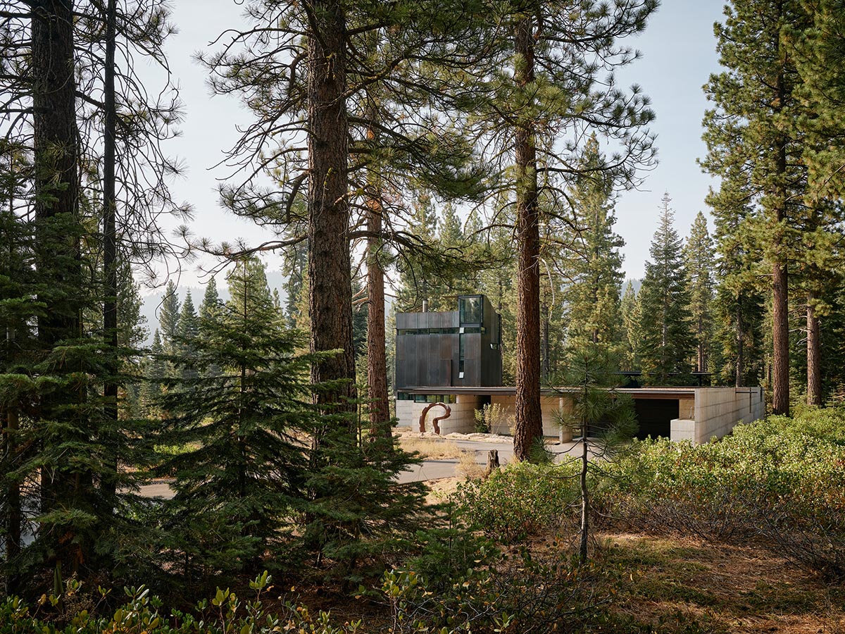 Analog House by Olson Kundig and Faulkner Architects features steel-clad tower on Californian forest