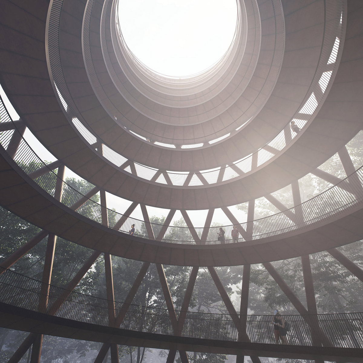 EFFEKT unveils design for 600m long treetop walk providing minimum footprint on the preserved forest