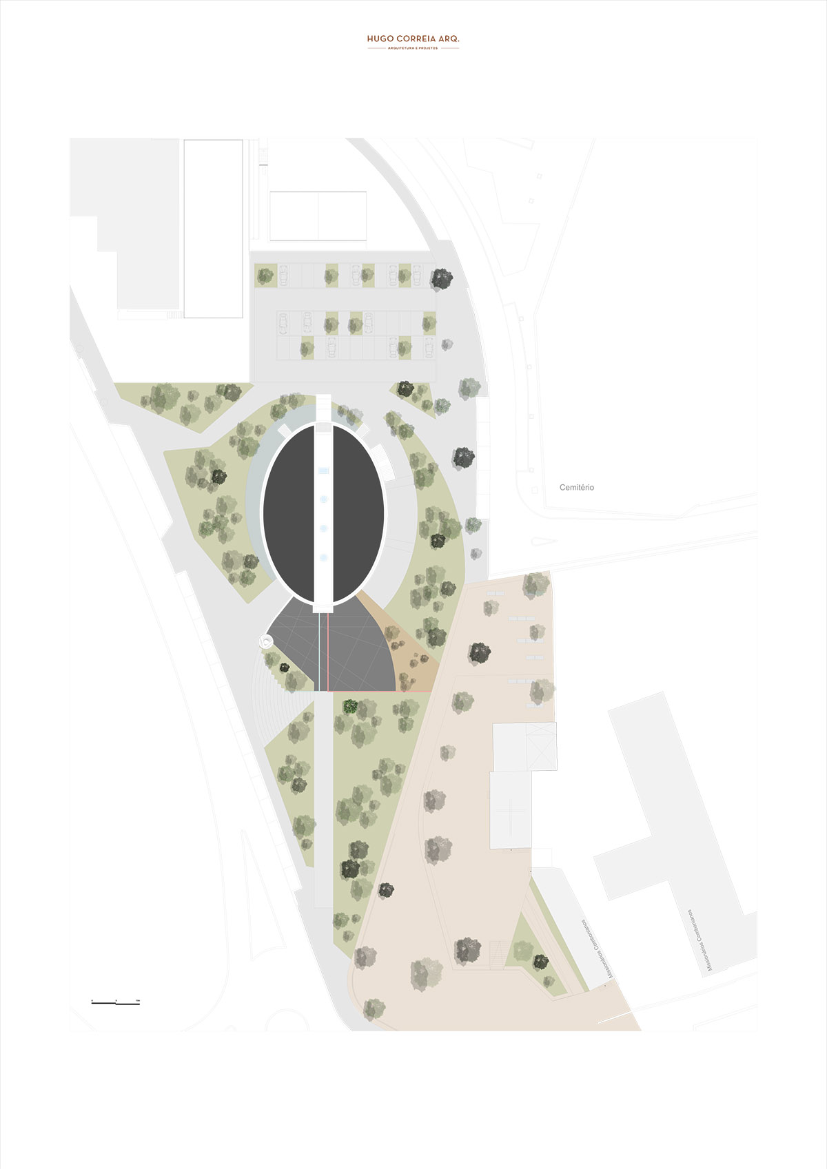 Hugo Correia Completes Elliptical Church Featuring Sharp Concrete Lines In Portugal