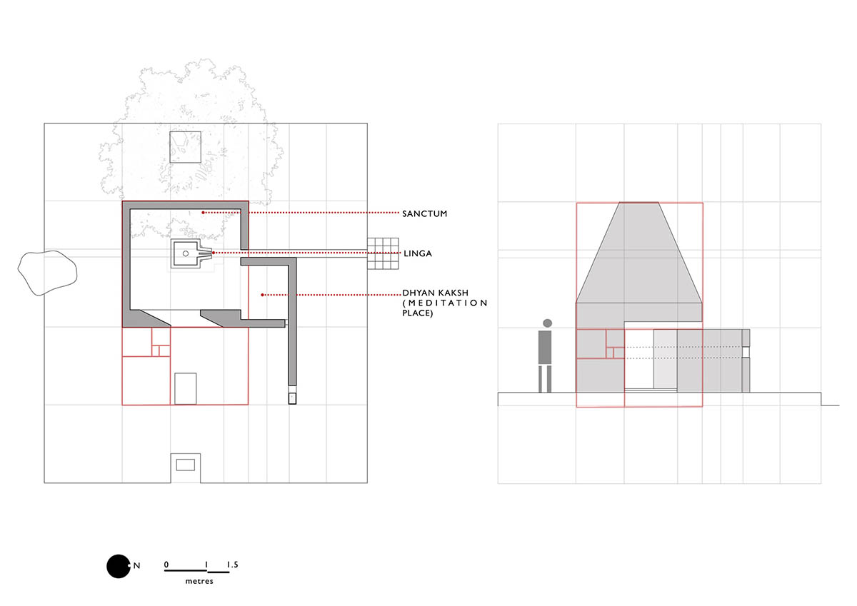 Karan Darda Architects Built A Sculptural Temple With Reddish-Colored Concrete Walls In Pune