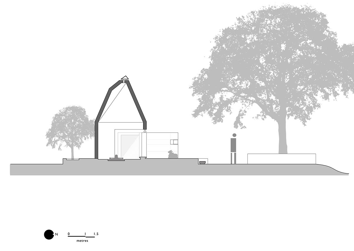 Karan Darda Architects Built A Sculptural Temple With Reddish-Colored Concrete Walls In Pune