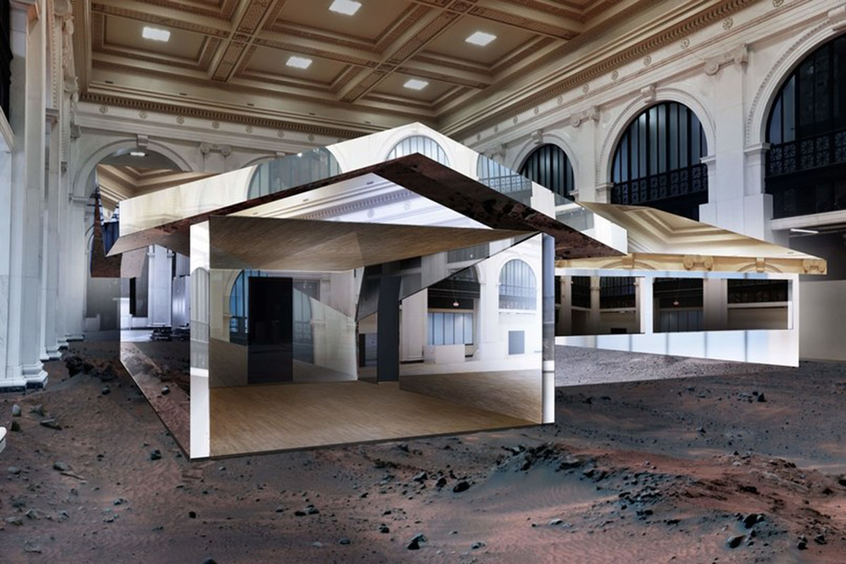 Doug Aitken To Install Giant Mirrored House Reflecting The Entire Space Of Former Bank In Detroit