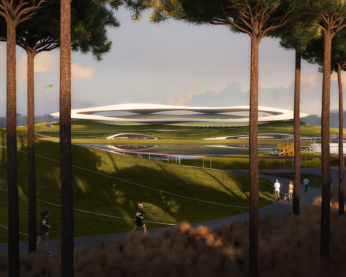 Construction Work Starts On MAD's Sports Campus Featuring Hilly Landscapes In China