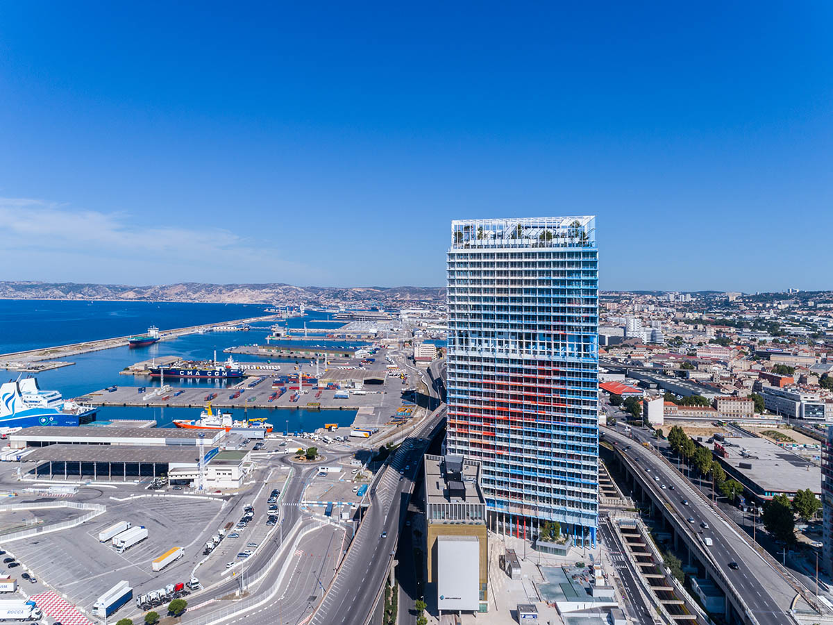 Jean Nouvel Uses Shades Of Blue, White And Red In His Skyscraper In Marseille