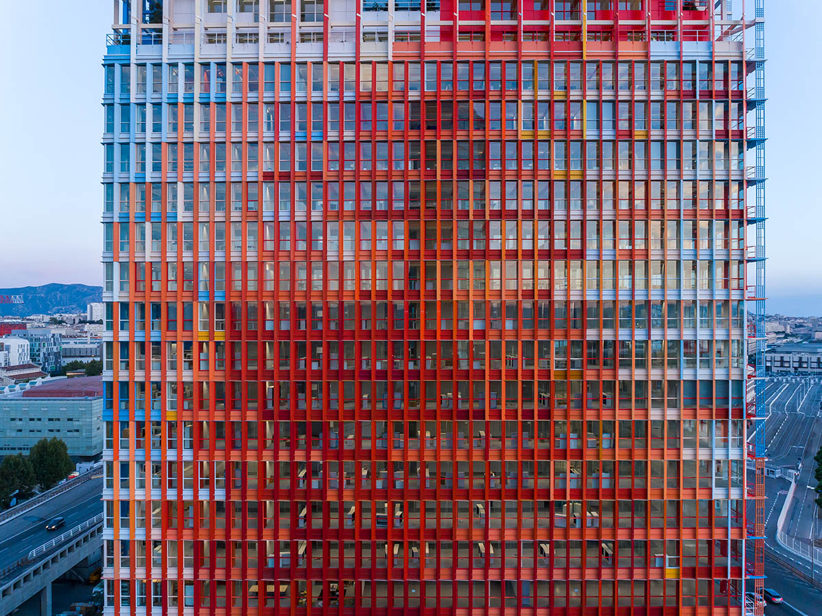 Jean Nouvel Uses Shades Of Blue, White And Red In His Skyscraper In Marseille