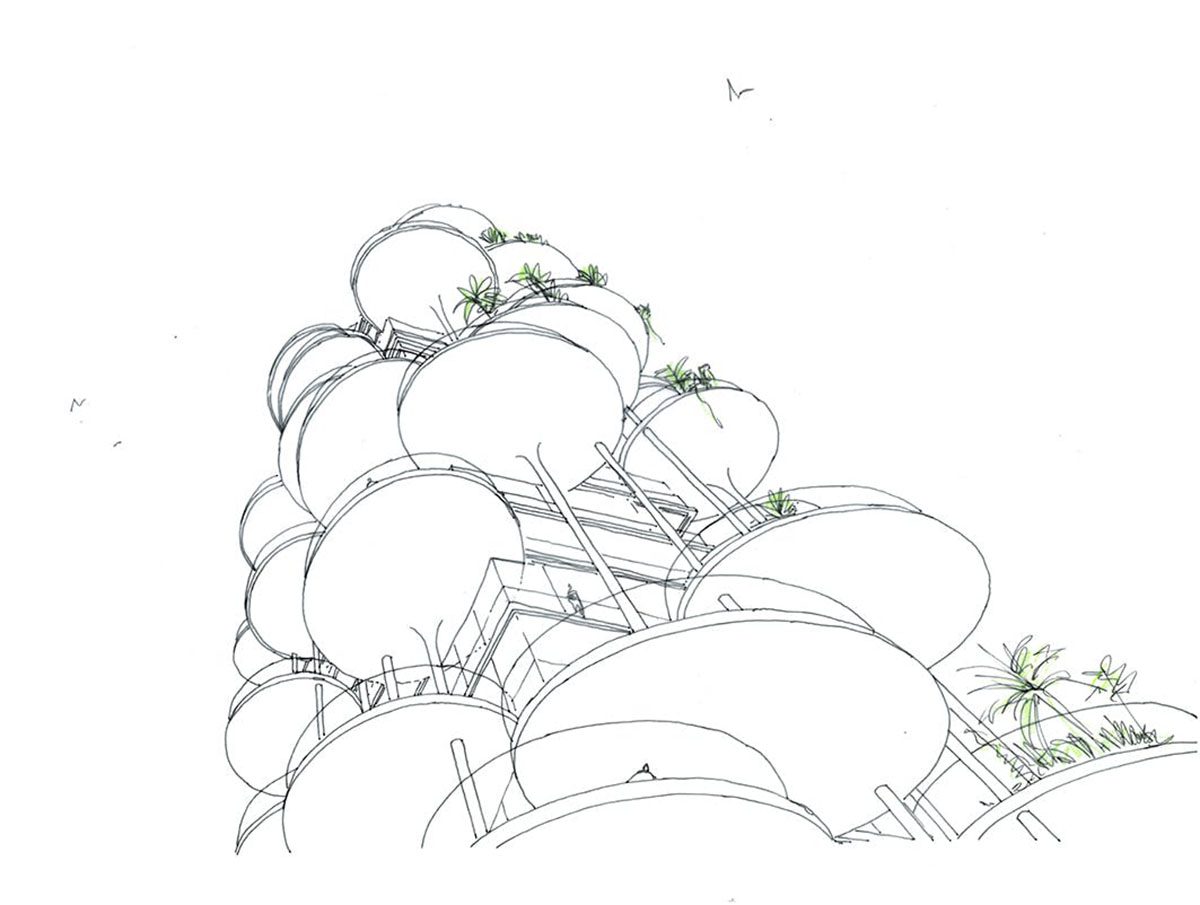 Hamonic+Masson & Associ&eacute;s Wraps Its New Residential Tower With Patelliform Pool Terraces In Cyprus