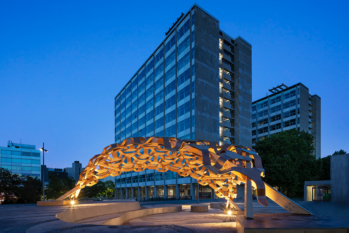 ITKE's BioMat Students Designed Pavilion Made Of Single-Curved Wood And Biocomposite Elements