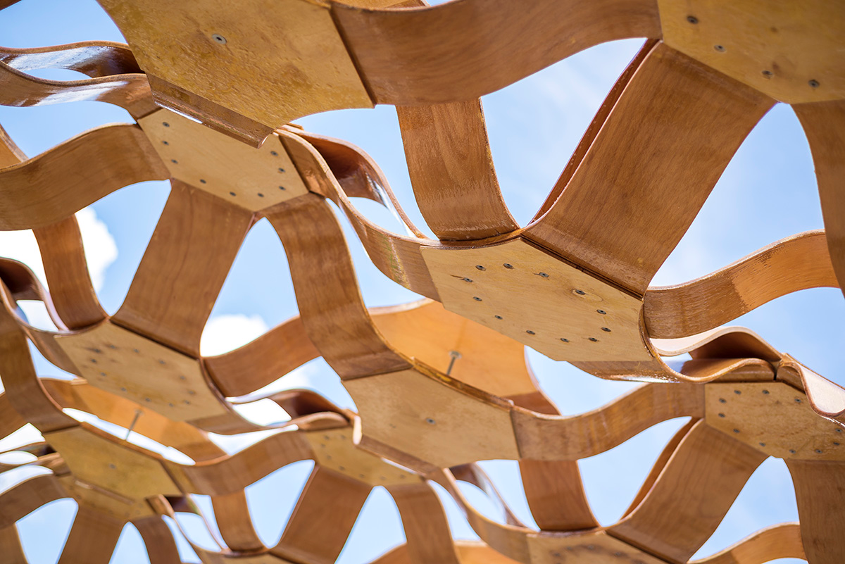 ITKE's BioMat Students Designed Pavilion Made Of Single-Curved Wood And Biocomposite Elements