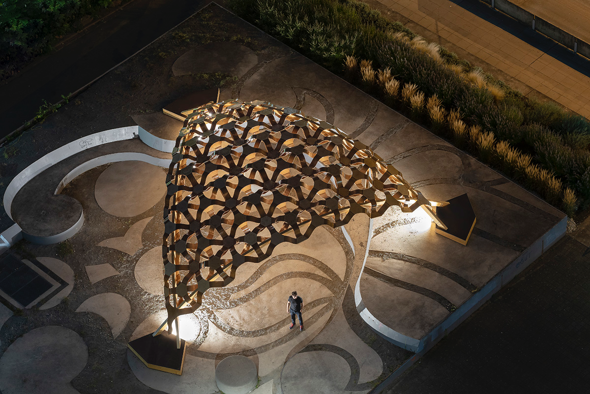 ITKE's BioMat Students Designed Pavilion Made Of Single-Curved Wood And Biocomposite Elements