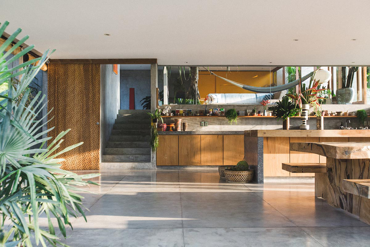 This Brutalist tropical house in Bali completely takes the nature inside