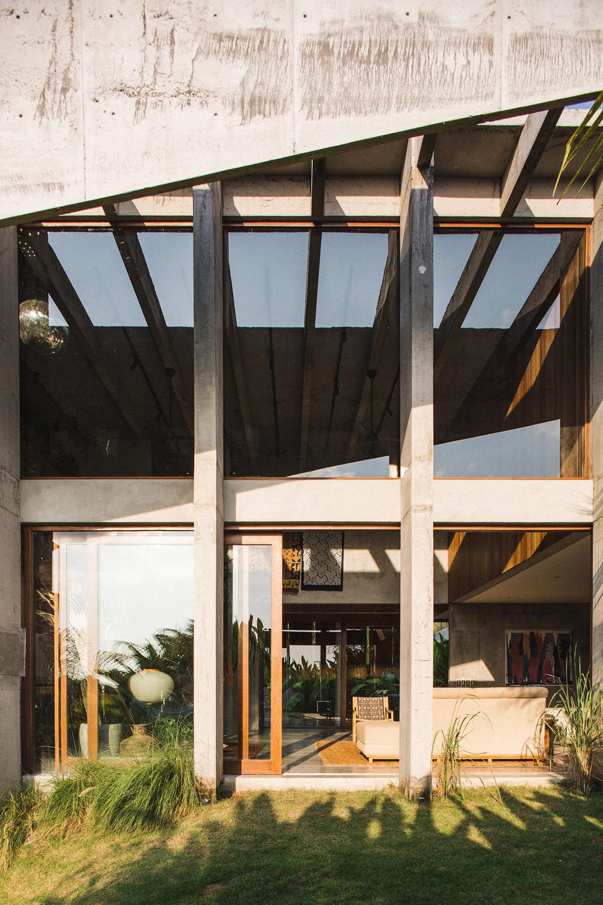 This Brutalist tropical house in Bali completely takes the nature inside