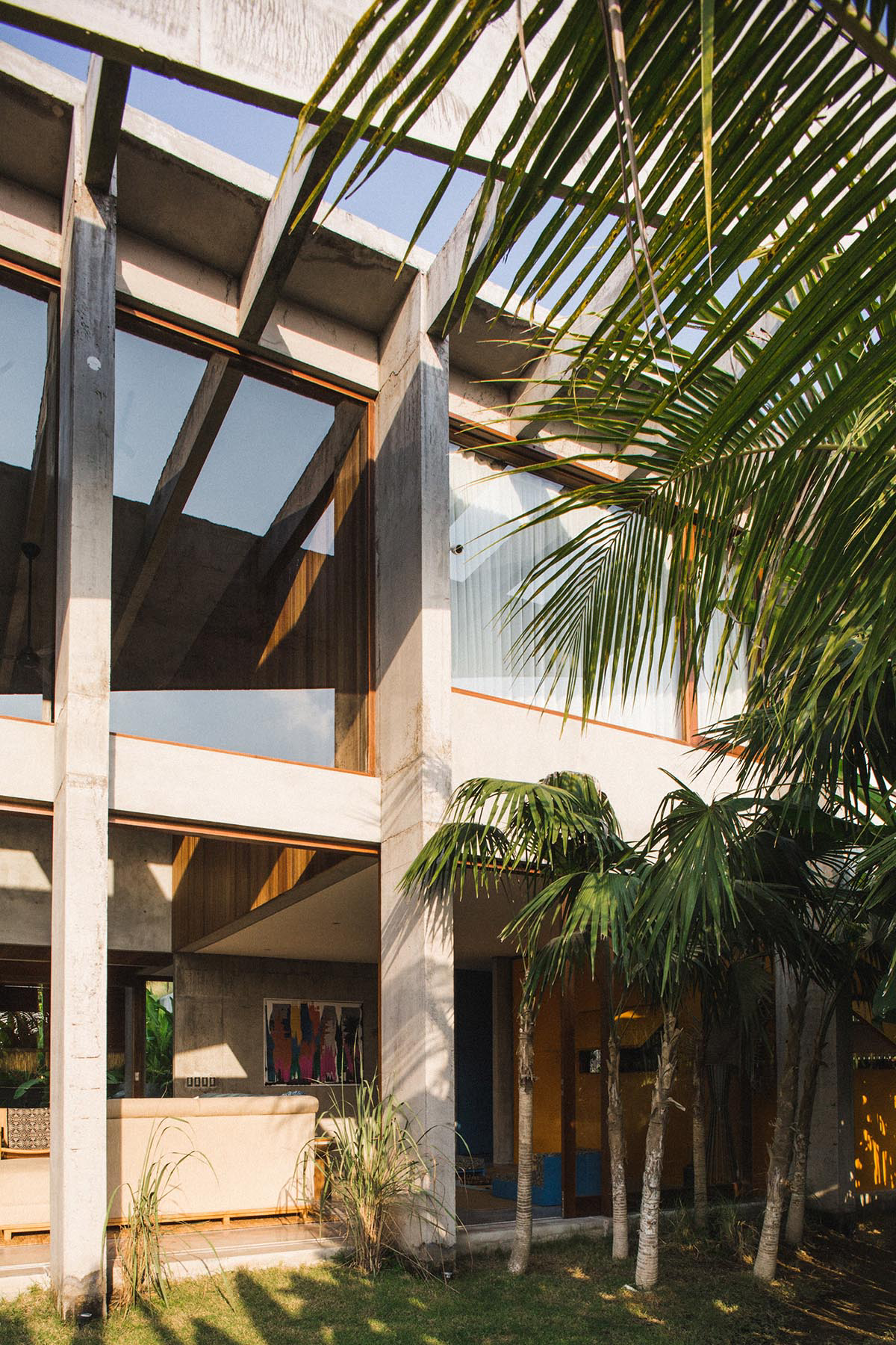 This Brutalist tropical house in Bali completely takes the nature inside