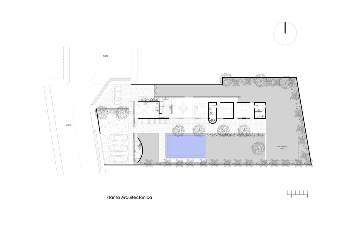 Garrido Lizarraga Arquitectos' white-coloured family house is enriched with cylindrical volumes