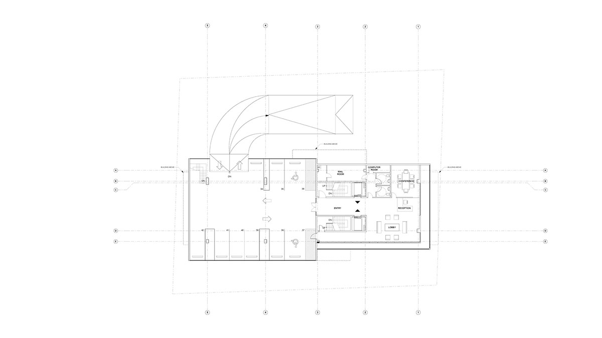 Oppenheim Architecture designs GLF Headquarters with large shifted concrete volumes in Miami river